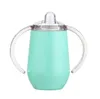 Newborn Feeding Bottle Pacifier Baby Cup Double Handle Insulate Milk Thermos Stainless Steel Water Bottles Tumbler BPA Free 16 Colors AT5564