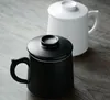 Tazza da tè in ceramica con tazza da caffè giapponese creativa di colore bianco nero filtrato Tazza da tè individuale in porcellana alla moda semplice