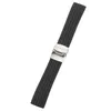 18mm 20mm 22mm 24mm Black Silicone Watch Band Waterproof Rubber Replacement Strap Diver Sport Casual Bracelet Wristband Folding Clasp