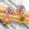 Retro Style with Crystal Color Enamel Tassel Dangle Earrings for Woman Party Jewelry Wedding Gift