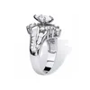 Vendre des anneaux de doigt femelles plaquées Goldsilver couleur géométrique irrégulière de forme carrée zircone femmes ringards cadeaux 6095382