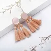 Tassel Hoop Earrings for Women Colorful Fan Shape Drop Earrings Statement Earrings for Women Girls Daily Wear Fashion Jewelry Valentine Bir