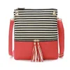 5styles Stripe Sac Tassel Tassel Sac bandoulière en toile Femme sac dame joint tigré mini mode Tassel Pendentif Sac à rabat FFA2423