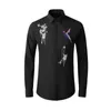 Men's Casual Shirts Long Sleeve Mens Luxury Fowl And Flowers Embroidery Dress Plus Size 4xl Party Slim Man1