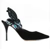 Sexy Angel Wing Sandals Women Butterfly High Heels Bombas de verão Torno