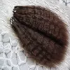 Kinky Rak Micro Loop Hair Extensions 100g Corase Yaki Mänskliga hårförlängningar Yaki Micro Ring Loop Hårförlängningar 1g
