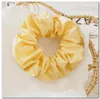 Fashion PU leather scrunchie for girls candy color princess hairbands children elastic ponytail holder boutique women hair accesso7339545