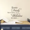 PVC Welcome ours wall stickers every family has a story decorative removable wall stickers My heart vinyl Home Decor6219000