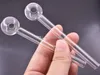 10cm Great Pyrex glass Pipe Clear Oil Burner Tube Pipe Oil Nail Oil Pipe Thick Clear