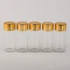 50pcs 10ml garrafas de vidro de alumínio Golden Cap Screw Esvaziar líquido transparente presente Container Desejando frascos garrafa