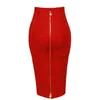 Women Summer Fashion Sexy Black Red Beige Bandage Skirt 2020 Knitted Elastic Sweet Pencil Skirt