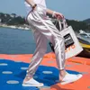 2019 New Men's Summer smooth fabric silk cropped trousers Ice silk casual pants sports pants S-4XL