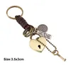 Heart Love Keychain Bronze Key keyring leather handbag hangs holders women men fashion jewelry Drop Ship