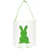 Newest Easter Rabbit Basket Easter Bunny Bags Rabbit Printed Canvas Tote Bag Egg Candies Baskets 4 Colors