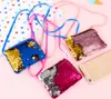 Women Mermaid Tail Sequins Coin Purse Girls Crossbody Bags Sling Money Change Card Holder Wallet Purse Bag Pouch For Kids Gifts GB318