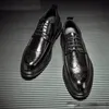 Brogue classic formale elegante coiffeur bruno scarpe in pelle marrone uomo abito da sera d'ufficio Erkek C