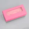 10 / Pack Partihandel Ögonfransar Förpackning Box Lash Boxes Förpackning Anpassad Faux Mink Eyelashes Strips Rosa Tomma Case Bulk Leverantörer