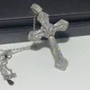 Nuovi gioielli di lusso Choucong argento sterling 925 pavimenta topazio bianco diamante CZ pietre preziose ciondolo croce collana da donna per uomo regalo