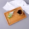 Piatto da dessert quadrato Piatto di bambù Piatto da sushi Piatto da frutta Piatto da tè Vassoio da tè Portabicchieri in legno Ciotola da forno Stoviglie 25x14 cm