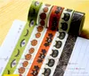 Nastro washi di Halloween all'ingrosso 2016 / nastro washi di halloween poker sfondo giallo / nastro di carta per mascheratura di zucca