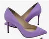 2019 new Fashion designer women shoes high heels 6.5cm 9.5cm purple black red yellow Leather Pointed Toes Pumps Dress shoes top quality