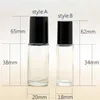 5 ml (1/6 oz) rol op glazen fles geur parfum dikke glazen flessen etherische olie met stalen metalen roller bal