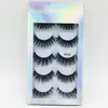 New Arrival 5 Pairs 3D faux mink false eyelashes set packaging box handmade reusable fake lashes eye makeup accessories drop shipping4041350