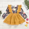 2 stks Set Peuter Kids Baby Meisjes Outfits Kleding Bloem T-shirt Top + Solid Jurken Meisjes Kleding Sets Outfits Mode Goedkope Sets by0826