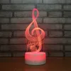 Note de musique créative 3D lampe de Table LED veilleuse 7 couleurs changeantes chambre sommeil éclairage décor à la maison cadeaux