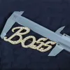Bling Bling 18K Gold Plated Austrian Crystal Letter BOSS Brooches for Men Women Wedding Jewelry Nice Gift Whole Retail Sh4815384