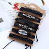 Fashion Woven Leather Bracelet Jewelry Skull Cross Alloy Men Casual Personality Beads Charms Vintage Punk Wrap Bangle for Women Gift Black