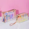 Sacs à cosmétiques étuis mode Laser sac femmes étui de maquillage TPU Transparent beauté organisateur pochette femme gelée dame maquillage