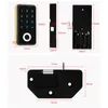 Små Smart Electronic Password Keyless Mini Biometric FingerPrint CabinetDoorwardrobedRawer Lock Lock för homeofficeGym - Guld