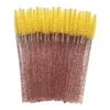 50PCs glänsande disponibel ögonfrans applikator Wands Curler Brush Set Mascara Ögonbryn Spoolers Comb Wands Spoolies Borstar