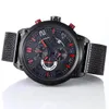 Whole Tradition T081 Expert Solar Red Compass Chronograph Quartz Deployment Clasp Black Dial Men Watchリストウォッチメンズウォッチ243i