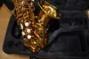 Exquisite hand gesneden hoogwaardige messing van hoogwaardige gouden lak sopransaxofoon parelparelknop nieuw saxinstrument met kas mondstuk Glove1973756