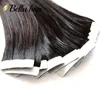 20 stks natuurlijke kleur lijm huid haar inslag tape in human hair extensions rechte indische haar weeft 18-24 bellahair