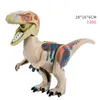 Büyük Boy Dinozor Jurassic Park Rakamlar Blokları Velociraptor Tyrannosaurus Rex Blokları Setleri Çocuklar Hayvan Oyuncaklar Tuğla Hediye Kutusu Jurassic Oynarken