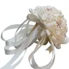 Hochzeit Brautsträuße Süße 15 Quinceanera Blumensträuße Brautstrauß Künstliche Blumen Perlen Kristall Satin Blume Kostenloser Versand