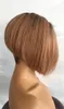 Krótki bob frontal koronkowy peruki Remy Brazylijskie ludzkie włosy Ombre 27 kolor pixie cut bobs fryzura 150% gęstość
