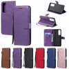 PU Wallet Leather Plain Card Slot Holder Flip Cover Case for Huawei P40 PRO P40 LITEE Y5P Y6P P SMART 2020 honor 30 pro 9A NOVA7 with Strap