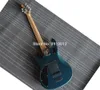 JPX Rare 24 Placa Frets John Petrucci metálica azul da guitarra elétrica Homem Música Ernie Ball Neck, captadores ativos, bateria de 9V, Tremolo Tailpiece