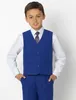 Beaux enfants vêtements de cérémonie bleu revers à pointe 3 pièces smokings de mariage haute qualité garçon vêtements de cérémonie pantalons costumes