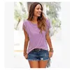 ファッション夏のヨーロッパの女の子Tシャツの服半袖タッセルTシャツ卸売ソリッドカラー女性Tシャツ送料無料