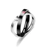 Boa sorte anéis duplos anel bang contraste coloris casal anéis homens homens anéis jóias de moda