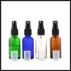 Bouteilles en verre bleu ambre vert clair de 30ml, avec pompe en plastique, pulvérisateur de parfum cosmétique, bouteilles de pulvérisation de brume en verre