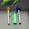 Colour single-wheel colour bubble straight smoke pot Glass water hookah Handle Pipes smoking pipes High quality free shipping