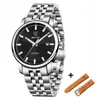 Benyar Business Mens 기계식 시계 세트 방수 정품 가죽 브랜드 럭셔리 자동 손목 시계 릴로고 Masculino253I