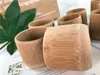 Handmade Natural Bamboo Tea Cup Japanese Style Beer Milk Cups With Handle Green Eco-friendly Travel Crafts T2I230