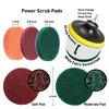 Home Cleaning Drill Brush Scrub Pads 14PCS Drill Clean Brush Scrub Pads Sponge Power Attachments Set Scrubber Brushes 0611#30 Y200320